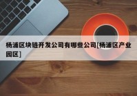 杨浦区块链开发公司有哪些公司[杨浦区产业园区]